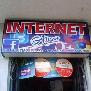 letrero para cabina de internet lan center